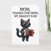 Moeder Grootste Fan Funny Humor Accordian Moederda Kaart (Voorkant)