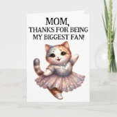 Moeder Grootste Fan Funny Humor Dancer Kat Moederd Kaart (Voorkant)