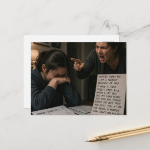 Moeder haat me briefkaart