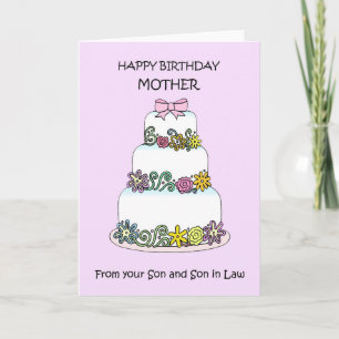 Moeder Happy Birthday van Son and Son in Law Kaart