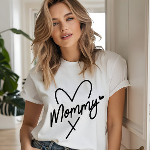 Moeder Hart Eenvoudig Script Cadeau Voor Haar Tri-Blend Shirt