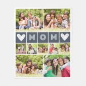 Moeder hart foto collage fleece deken (Voorkant)