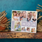 Moeder Hart Paarse Foto Collage Moederdag Fotoplaat (Zijkant)