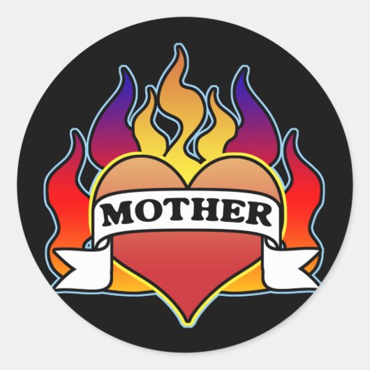 Moeder Hart Tattoo Moederdag Sticker (Voorkant)