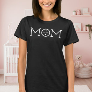 Moeder Hart Zwart Minimaal T-shirt