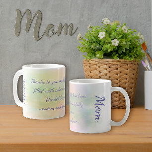 Moeder Hartelijk Quote Waterverf Pastel Kleuren Koffiemok