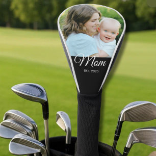 Moeder heeft modern schrift foto ingesteld golfheadcover