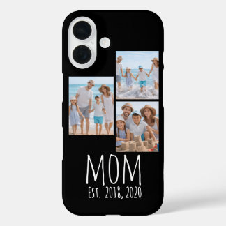 Moeder heeft modern schrift zwart 3 foto iPhone 16 hoesje
