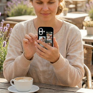 Moeder heeft modern schrift zwart 3 foto iPhone 16 plus hoesje