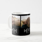 Moeder heeft moderne script Black 3 foto Koffiemok (Voorkant links)
