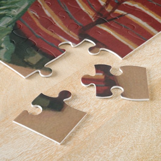 moeder heeft ontbijt in bed door familie legpuzzel (Zijkant)