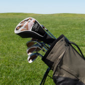 Moeder heeft zwart-wit script foto opgericht golfheadcover (Insitu)