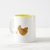 Moeder Hen en Kip Tweekleurige Koffiemok (Voorkant links)