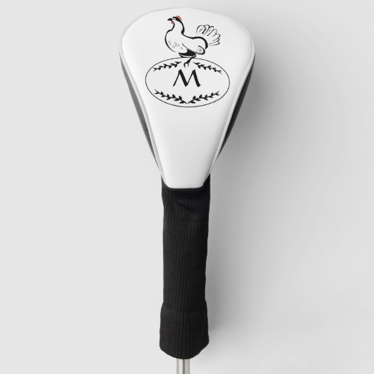 Moeder Hen Nesting op Monogram Eieren Golfheadcover (Voorkant)