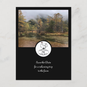 Moeder Hen Silhouette Silhouette Monogram met Foto Uitnodiging Briefkaart