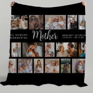Moeder Herdenking 18 Foto Collage Fleece Deken