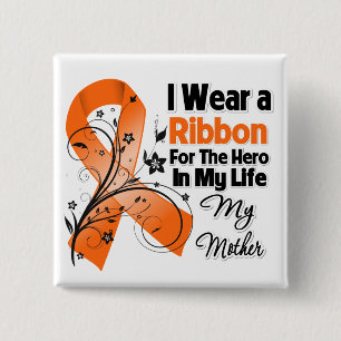 Moeder Hero in mijn leven leukemie Vierkante Button 5,1 Cm
