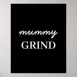 Moeder Hustle Modern Script Zwart Moederdag Design Poster