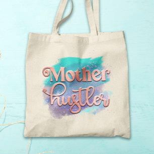 Moeder Hustler Trendy Roze Goud Moeder Typografie Tote Bag