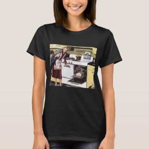 moeder in de keuken kookt een paasham t-shirt