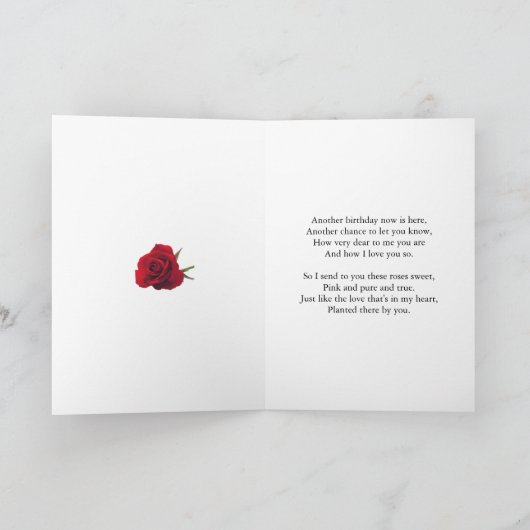 Moeder-in-law Verjaardag Antiek geschilderde Rozen Kaart (Binnen)