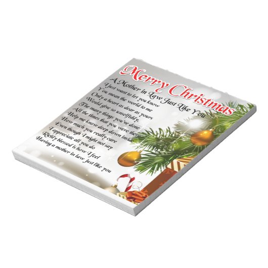 Moeder in rechtengedicht - kerstontwerp notitieblok (Gedraaid)