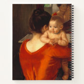 Moeder in rood met kind notitieboek (Achterkant)