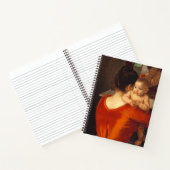 Moeder in rood met kind notitieboek (Binnen)