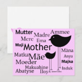 Moeder in verschillende talen briefkaart (Voorkant / Achterkant)