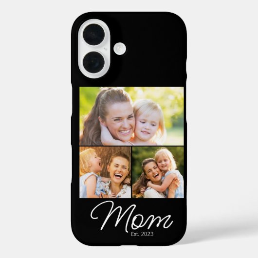 Moeder ingesteld script zwart 3 foto Case-Mate iPhone case (Achterkant)