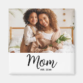 Moeder Ingesteld Zwarte Script Foto Cadeau Minimaa Magneet (Voorkant)