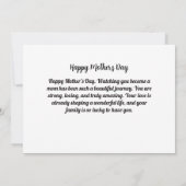 Moeder ingestelde script foto eerste moederdag kaart (Achterkant)