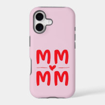 Moeder Initiaal Hart Roze Minimalistisch Ontwerp