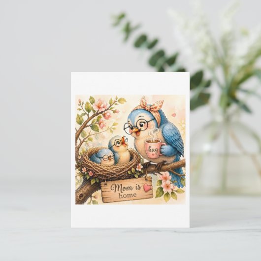  Moeder Is Thuis Ansichtkaart Briefkaart (Staand voorkant)
