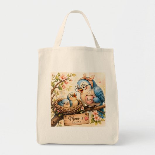 Moeder is thuis boodschappentas tote bag (Voorkant)