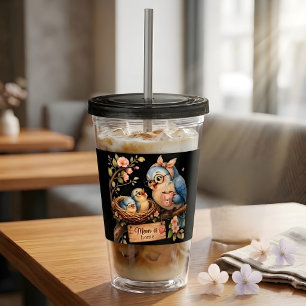 Moeder is thuis Zwarte Tumbler Vogel Cadeau Acryl Drinkbeker