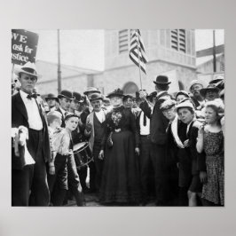 Moeder Jones met stakende werknemers - 1903 Poster