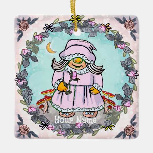 Moeder kabouter keramisch ornament (Voorkant)