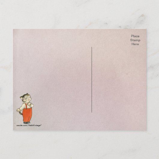 Moeder kat & Kittens Eating Pie - partijuitnodigin Uitnodiging Briefkaart (Achterkant)