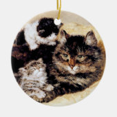 Moeder Kat met Kittens · H. Ronner-Knip · Ornament (Voorkant)