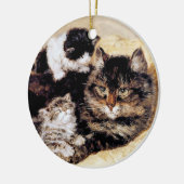 Moeder Kat met Kittens · H. Ronner-Knip · Ornament (Links)