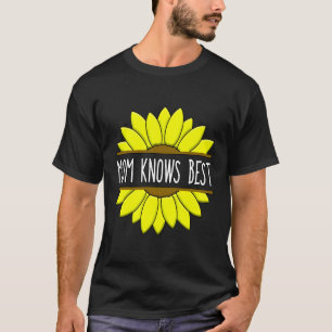 Moeder kent beste bloemen moeder gele bloem t-shirt