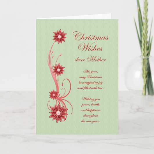 Moeder kerstscrollers en Flowers Holiday Card Feestdagen Kaart (Voorkant)