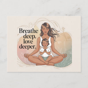 Moeder Kind Mindfulness Meditatie Kunst Briefkaart