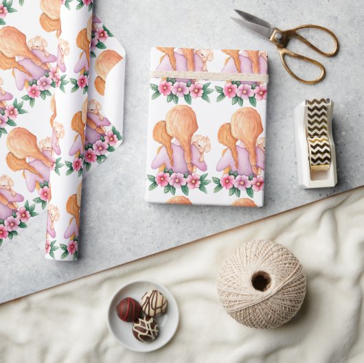 Moeder Kind Puppy Moederdag Cadeaupapier (Crafts)