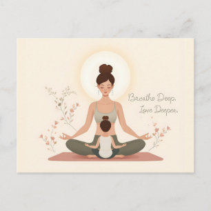 Moeder Kind Yoga Meditatie Kunst Briefkaart