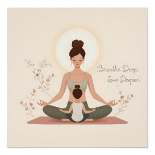 Moeder Kind Yoga Meditatie Kunst Perfect Poster