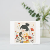 Moeder knuffelen haar zoon briefkaart (Staand voorkant)