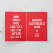 Moeder Koningin van mijn Hart Aangepaste foto Moed Kaart (Binnen)