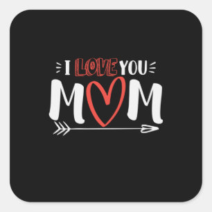 Moeder Kunst Ik hou van je mama Vierkante Sticker